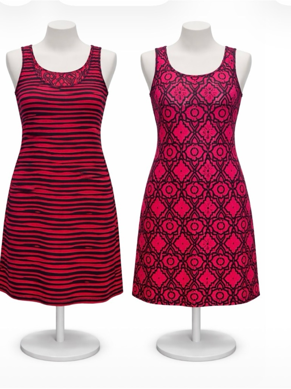 REVERSIBLE New Directions Pink and Navy A-line Dress, Above the knee